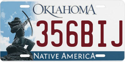OK license plate 356BIJ