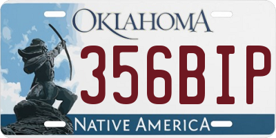 OK license plate 356BIP