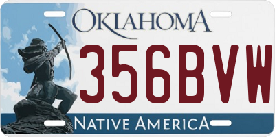 OK license plate 356BVW