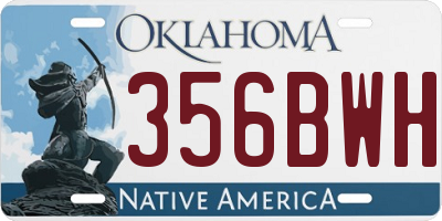 OK license plate 356BWH