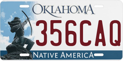 OK license plate 356CAQ