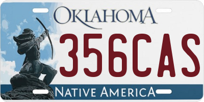 OK license plate 356CAS