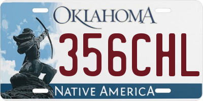 OK license plate 356CHL