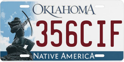 OK license plate 356CIF