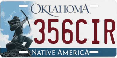 OK license plate 356CIR