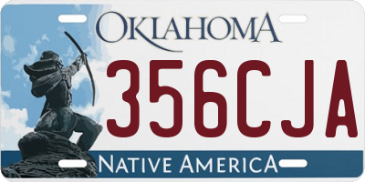 OK license plate 356CJA