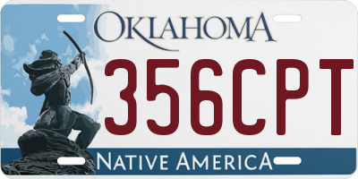 OK license plate 356CPT
