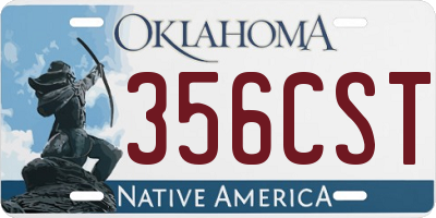 OK license plate 356CST