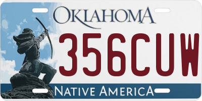 OK license plate 356CUW