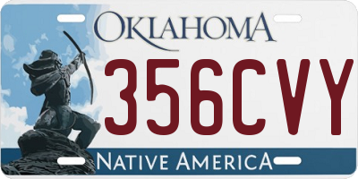 OK license plate 356CVY