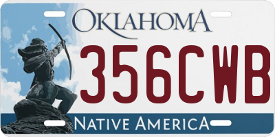 OK license plate 356CWB