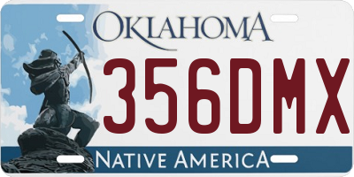 OK license plate 356DMX