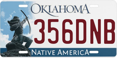OK license plate 356DNB