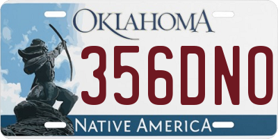 OK license plate 356DNO