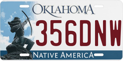 OK license plate 356DNW
