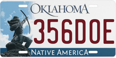 OK license plate 356DOE