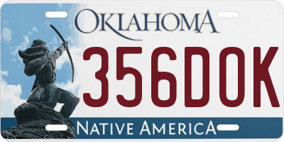OK license plate 356DOK