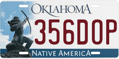 OK license plate 356DOP