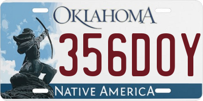 OK license plate 356DOY