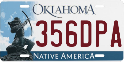 OK license plate 356DPA