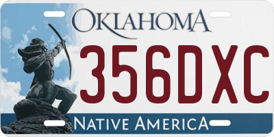 OK license plate 356DXC