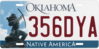 OK license plate 356DYA