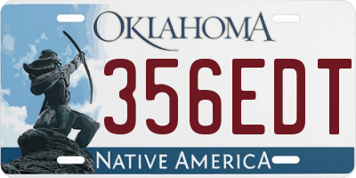 OK license plate 356EDT