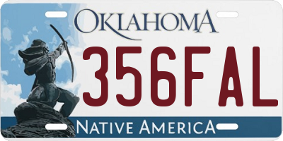 OK license plate 356FAL