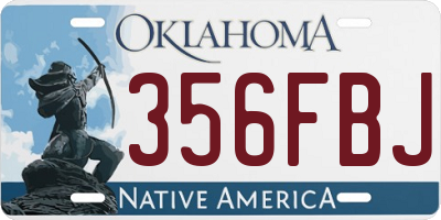 OK license plate 356FBJ