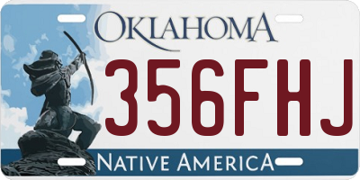 OK license plate 356FHJ