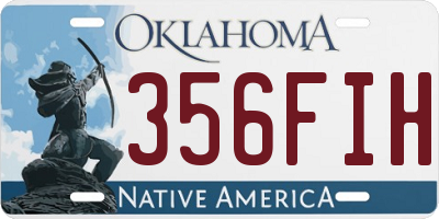 OK license plate 356FIH
