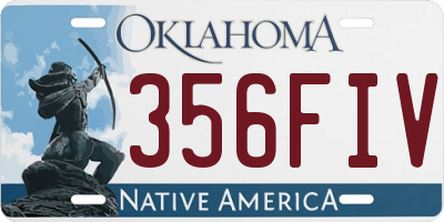 OK license plate 356FIV