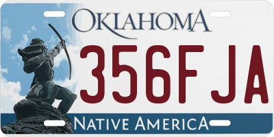 OK license plate 356FJA