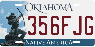 OK license plate 356FJG