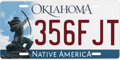 OK license plate 356FJT