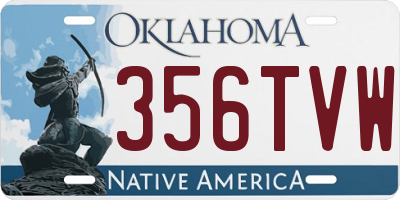 OK license plate 356TVW