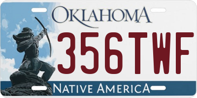 OK license plate 356TWF