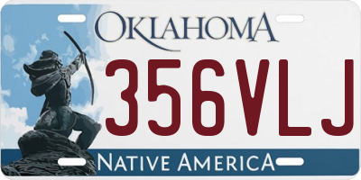 OK license plate 356VLJ