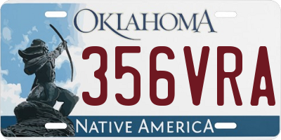 OK license plate 356VRA