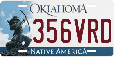 OK license plate 356VRD