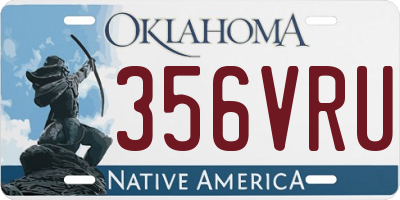 OK license plate 356VRU