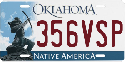 OK license plate 356VSP