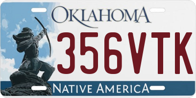 OK license plate 356VTK