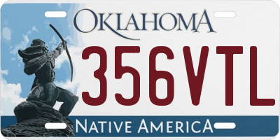 OK license plate 356VTL