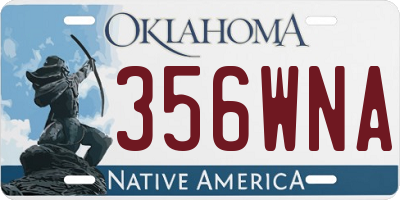 OK license plate 356WNA