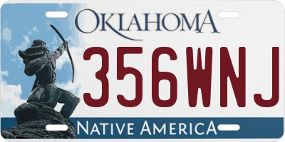 OK license plate 356WNJ