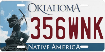 OK license plate 356WNK