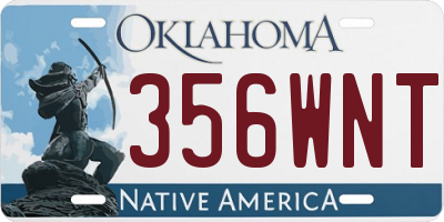 OK license plate 356WNT