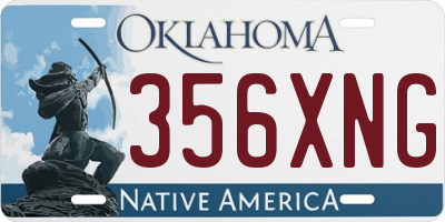 OK license plate 356XNG