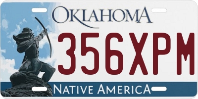 OK license plate 356XPM